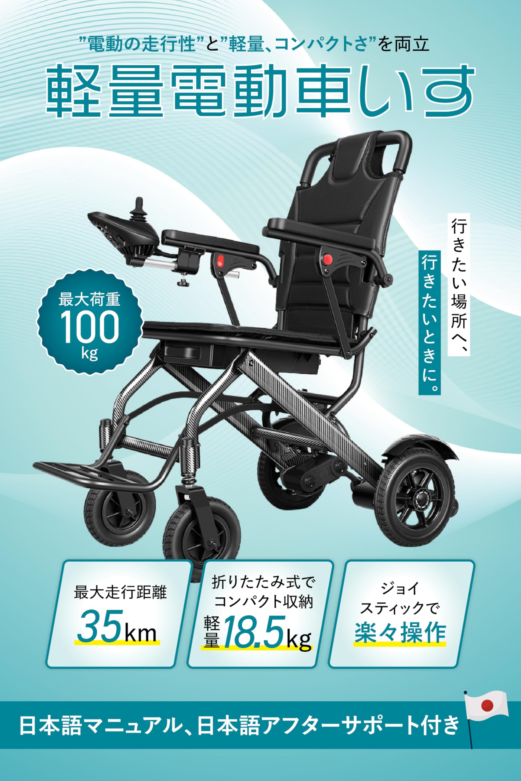 Amazon | 【アイプロダクト】 電動コンパクト車いす 【日本企画